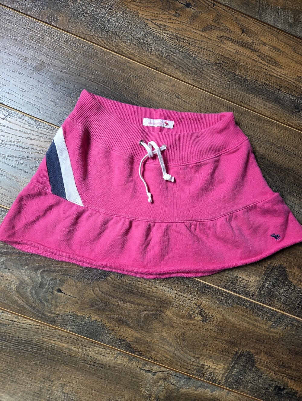 RARE Abercrombie & Fitch Vintage Y2K Pink Fleece Ruffle Mini Skirt M McBling